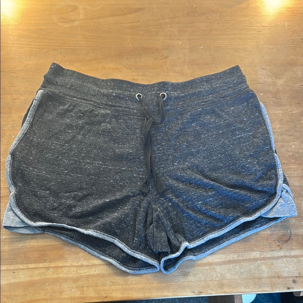 Comfy Gray & Black Shorts With Adjustable String Waistband